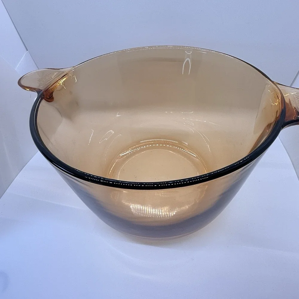 Vintage Corning Visions 3.5L Amber Stockpot Made in France 1980s Retro